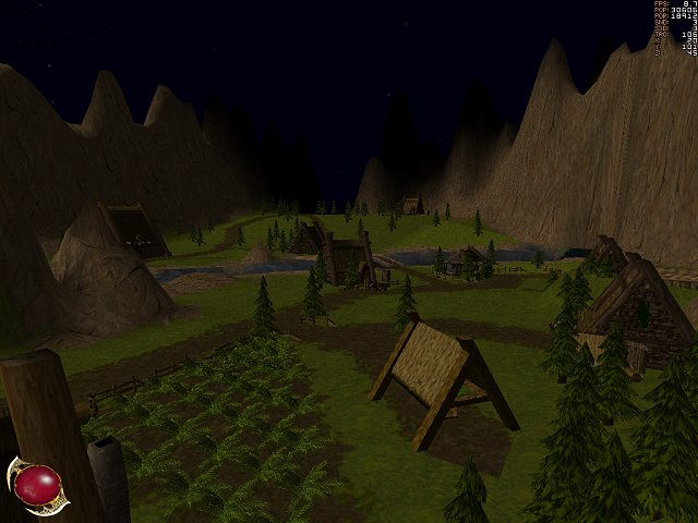 Part of village early morning (Order of the Flame screenshot) click to enlarge